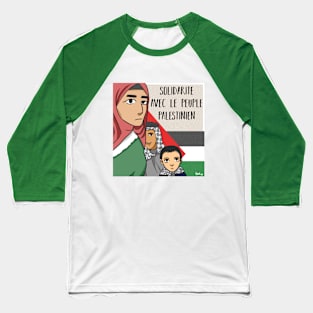 Solidarité  avec le peuple Palestinien Baseball T-Shirt